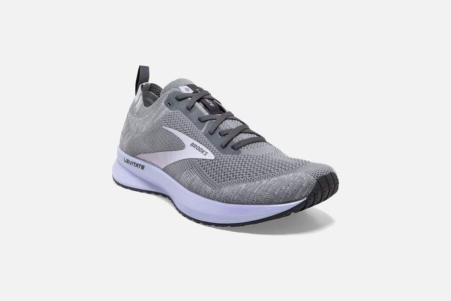 Brooks Running Shoes Womens Grey/Purple - Levitate 4 Road - 3140-BPEXF